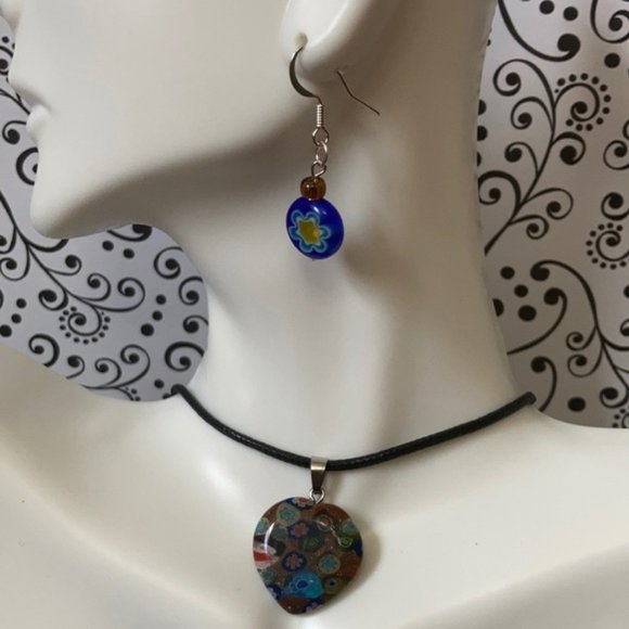 Naty & Me Creations Jewelry - Millefiori Multicolor Flower Glass Beads set